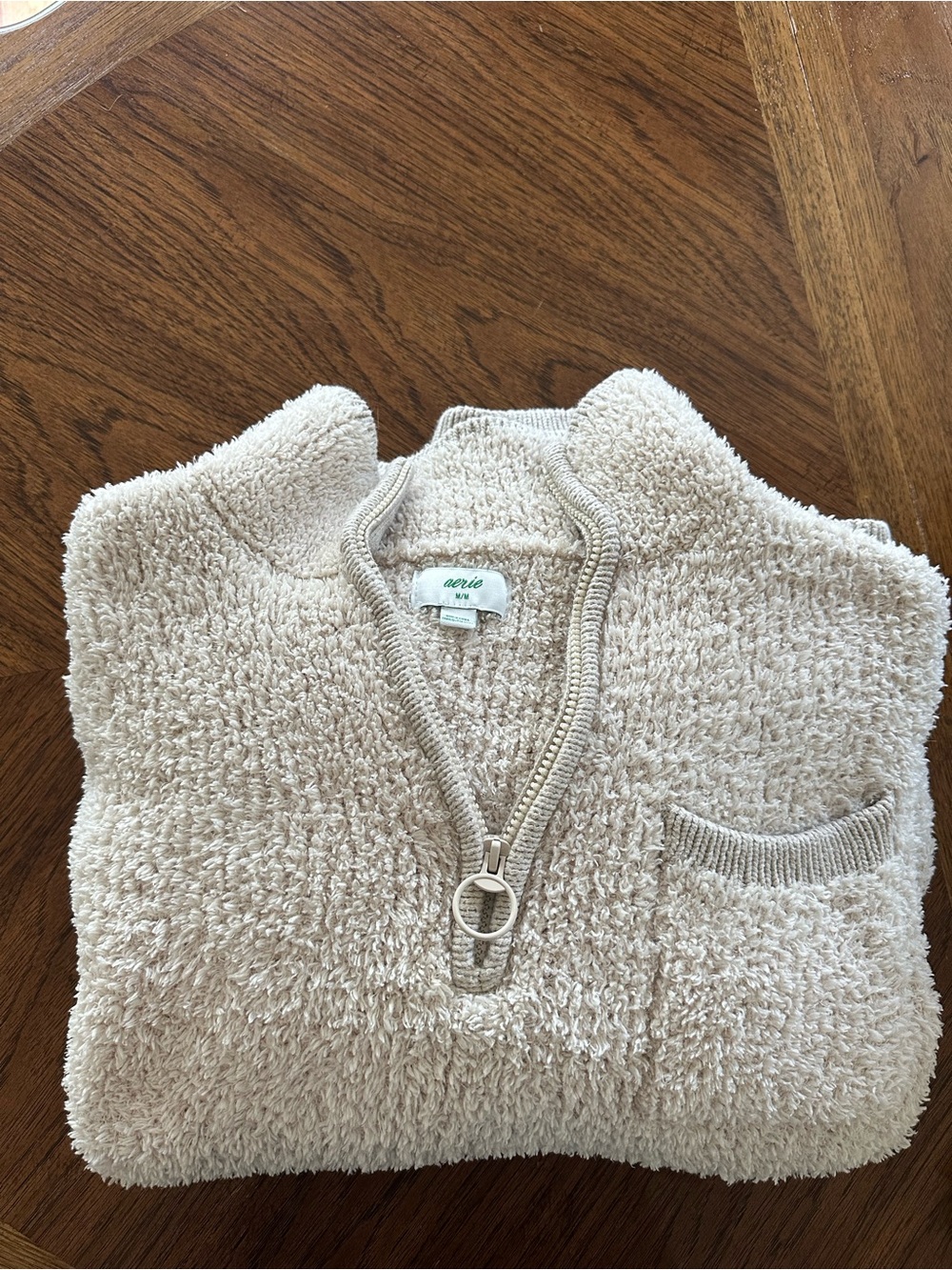 Aerie Women's Soft Cozy Oversized Quarter Zip Sweater Medium - Picture 2 of 8
